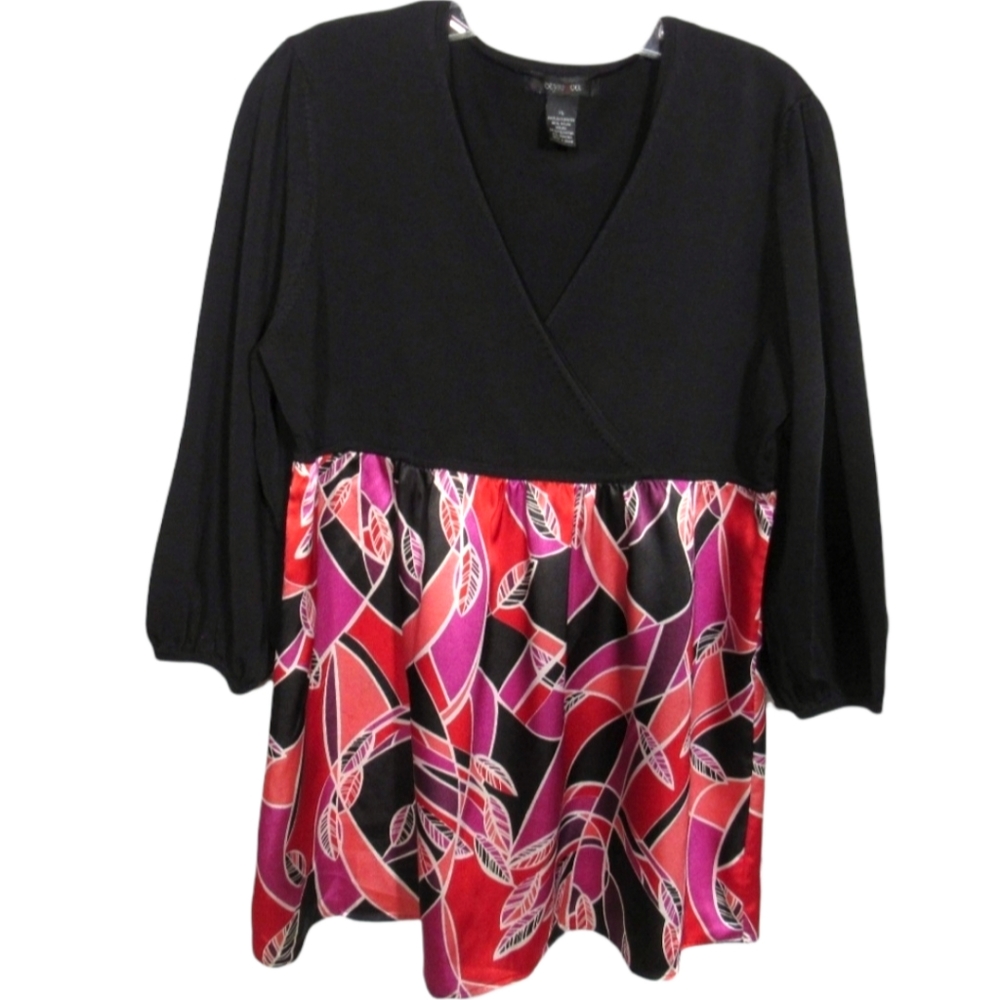 Style&co. surplice neckline  leaves print size XL